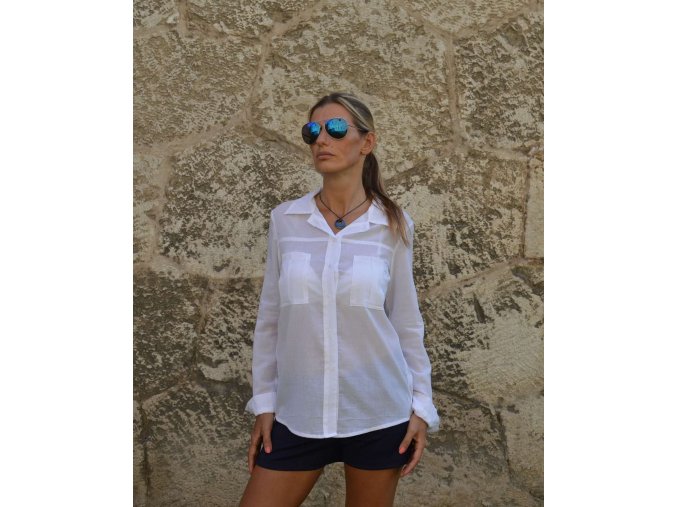 Dámska bavlnená  košeľa biela