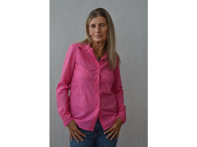 Handmade dámska košeľa zo 100% bavlny pink/tyrkysová/oranžová/zelená