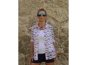 Dámska bavlnená košeľa s motívom malina - Raspberry
