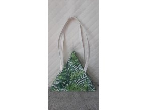 Trianglová dizajnová kabelka - Tropické lístie
