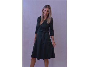 Zavinovacie šaty tmavozelené