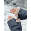Dámske koženkové bezprstové rukavice tmavomodré