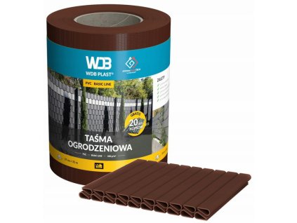 TASMA OGRODZENIOWA 19cmx35m BRAZOWA OGRODZENIE PVC