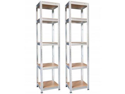 63816 2x pozinkovany regal 180x40x40 5 polic nosnost 875kg