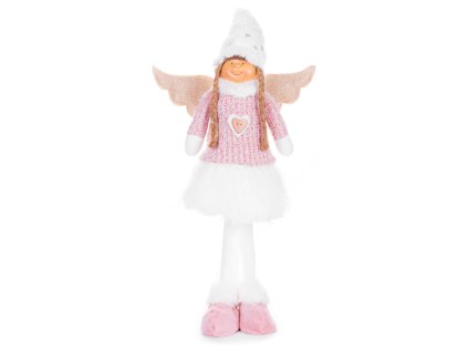 165821 1 postavicka magichome vianoce anjelik s bielou suknou latkovy ruzovo biely 29x13x59 cm