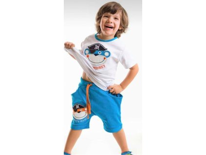Chlapecký set Pirate Monkey bílo-modrý