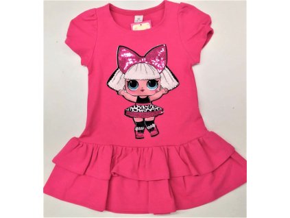 Dívčí šaty s holčičkou růžové