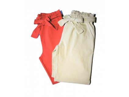 Dámské kalhoty s mašlí obě barvy