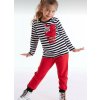 Dívčí set černo-bílý proužek a červené tepláky