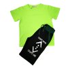 Chlapecké tričko zelená neon a bavlněné kraťasy