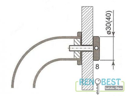Spojovací sada pro madlo dveřní jednostranná s protikusy - Doprodej - zboží na dotaz !!!