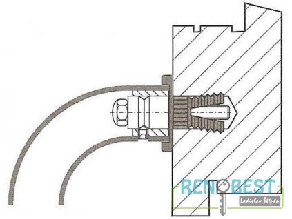 Spojovací sada pro madlo dveřní do dřeva jednostranná