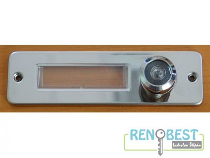 Průhledítko se jmenovkou chrom 150x42