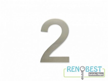 Číslice "2" fasádní 100mm samolepící NEREZ