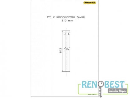 Tyč rozvorová 813 mm k zámku ROSTEX 701 a 702