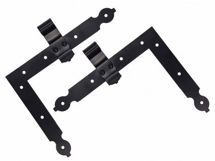 Závěs ozdobný rohový černý lak (sada 2ks)