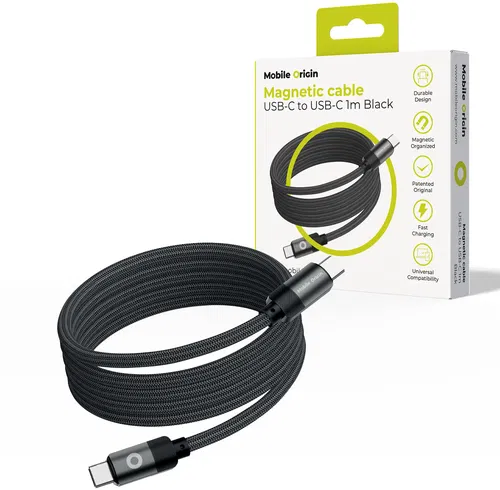 Mobile Origin Magnetic Patented Original Cable USB-C to USB-C 1 m, Black
