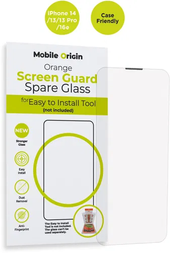 Mobile Origin Orange Screen Guard Spare Glass iPhone 16e/14/13 Pro/13