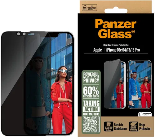 PanzerGlass Privacy Apple iPhone 16e/14/13/13 Pro s inštalačným rámčekom
