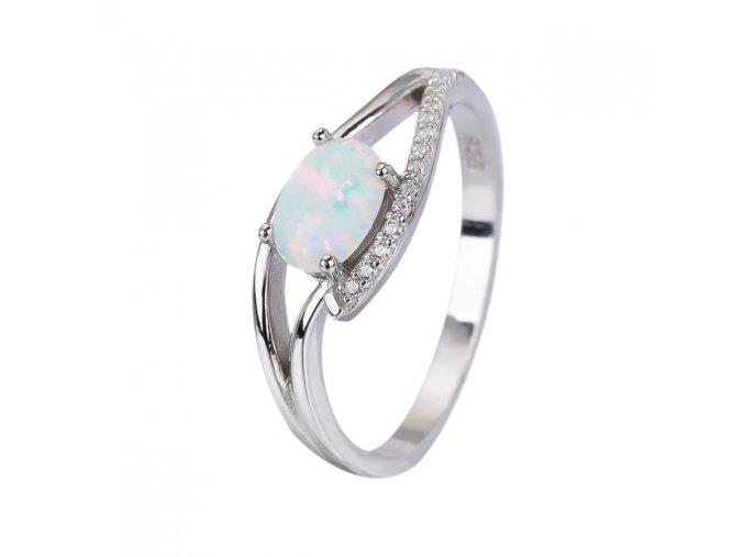 3045 stribrny prsten vlnky bily opal