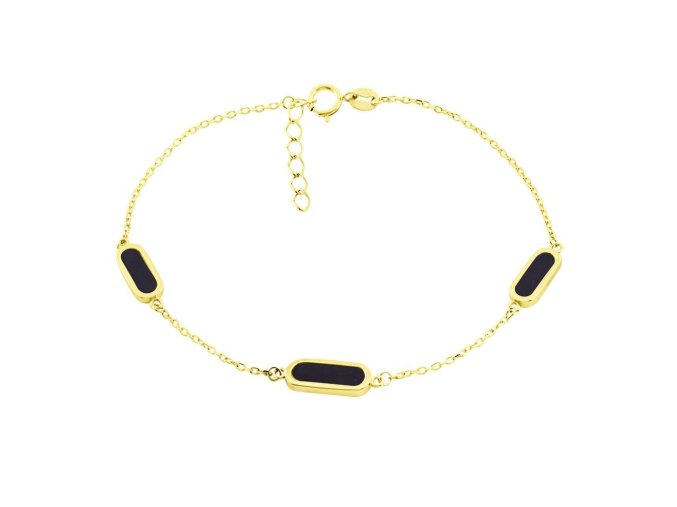 Zlatý náramek s onyxy
