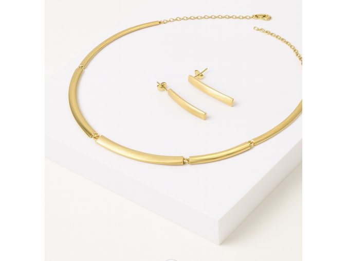 Stříbrný pozlacený výrazný náhrdelník Esthe