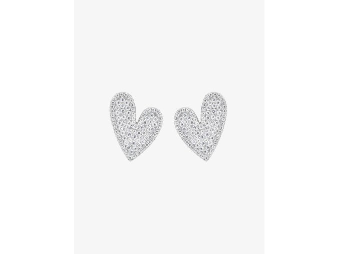 Stříbrné náušnice Pure Love, srdce s kubickou zirkonií Preciosa