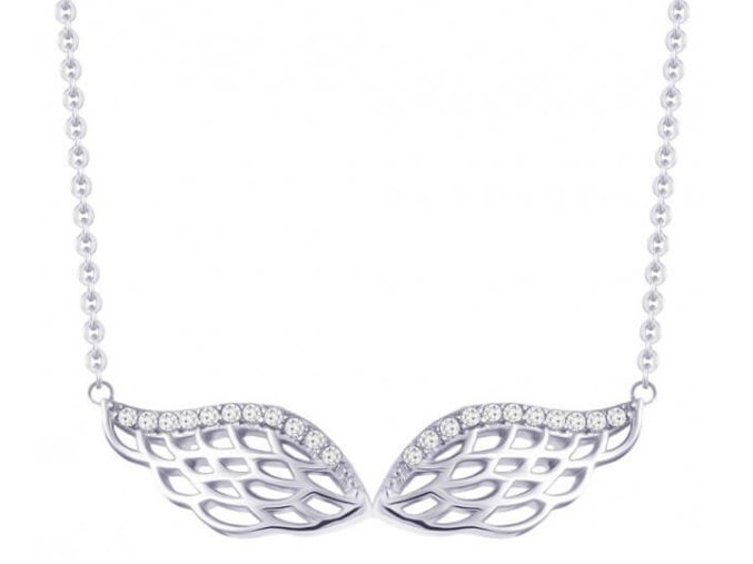 preciosa stribrny nahrdelnik se zirkony angel wings 5217 00 1443471520170602055317