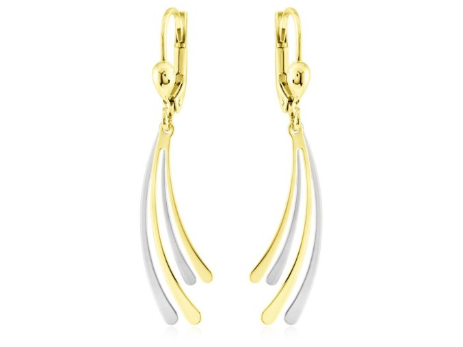 Zlaté dámské náušnice bicolor