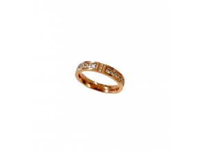 Ocelový prsten Rose gold s kamínky