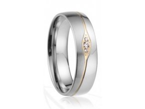 Ocelový snubní dámský prsten