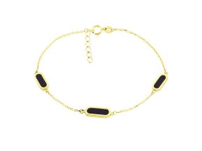 Zlatý náramek s onyxy