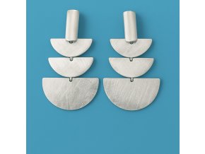 Stříbrné visací náušnice s povrchovou úpravou Ice matt