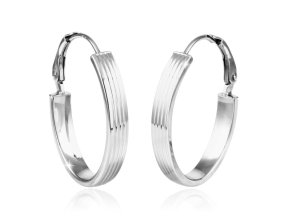 Náušnice kroužky z bílého zlata na klapku