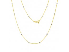 Zlatý náhrdelník kombinace bílé/ žluté zlato