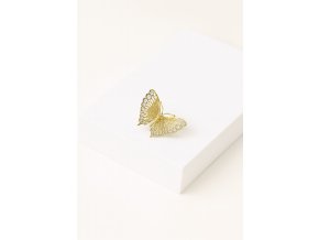 Zlatá filigránová brož Motýl