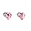 Stříbrné náušnice růžová srdíčka Swarovski