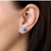 Stříbrné náušnice s kamínky Swarovski a modrým opálem
