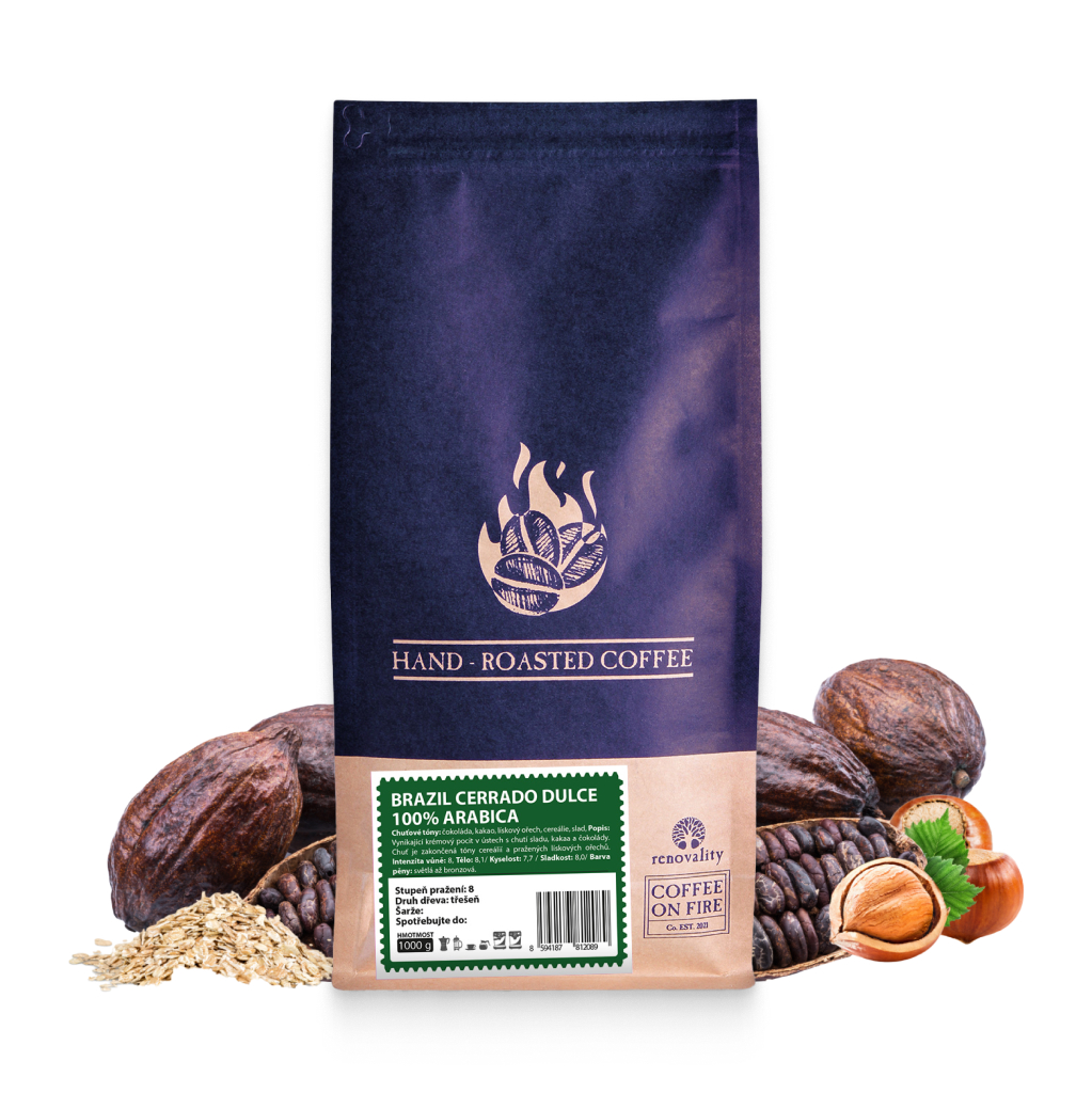 Coffee On Fire BRAZIL CERRADO DULCE, 100% ARABICA - zrnková káva Velikost balení: zrnková káva 500g