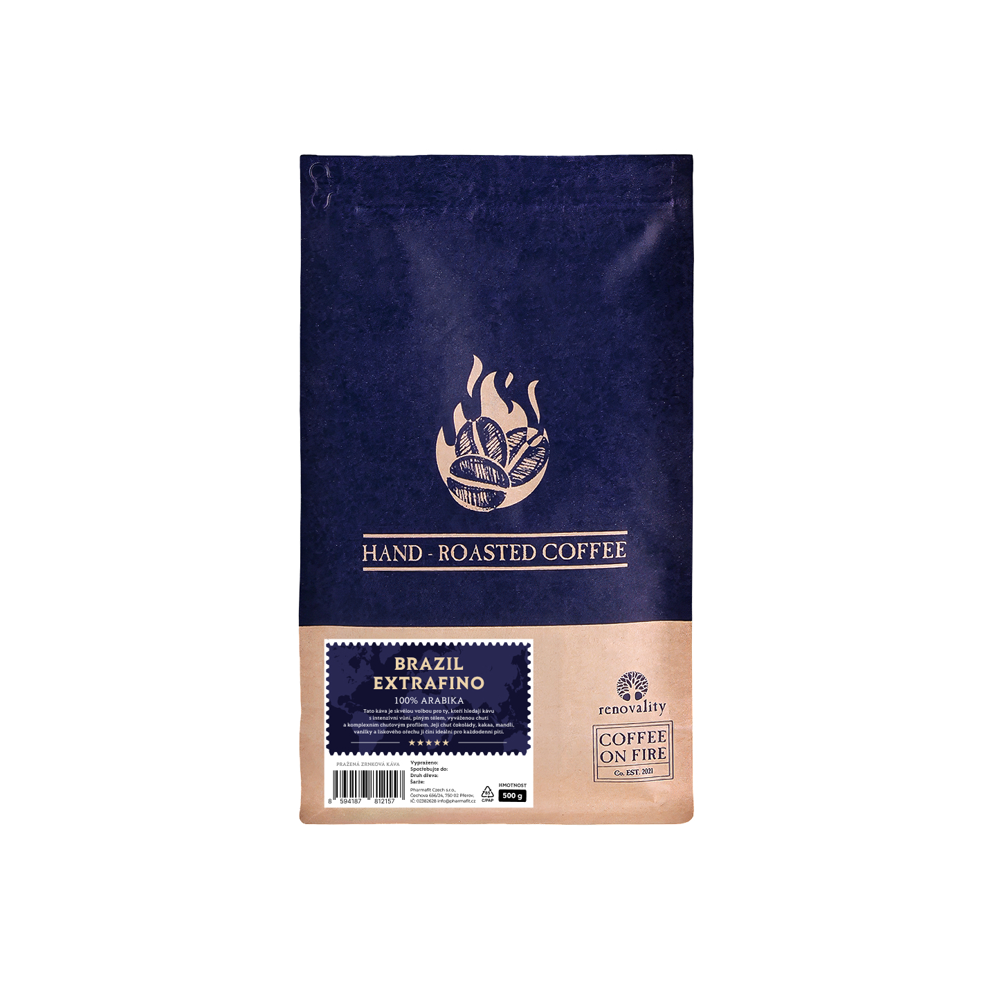 Coffee On Fire BRAZIL EXTRAFINO, 100% ARABICA - zrnková káva Velikost balení: zrnková káva 1000g