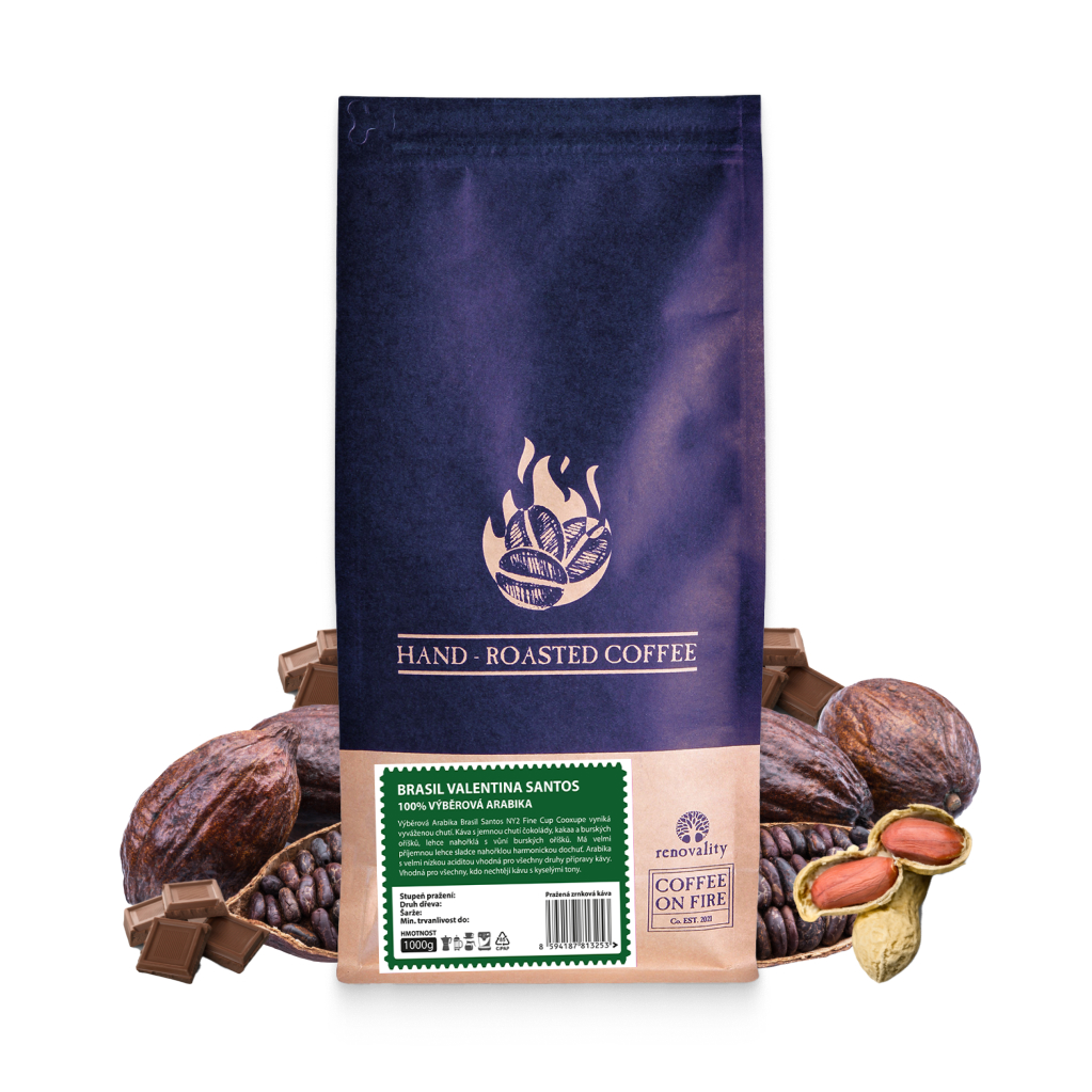 Coffee On Fire BRASIL SANTOS NY2 scr. 17/18 Fine Cup s.s. COOXUPE, 100% ARABIKA - zrnková káva Velikost balení: zrnková káva 500g