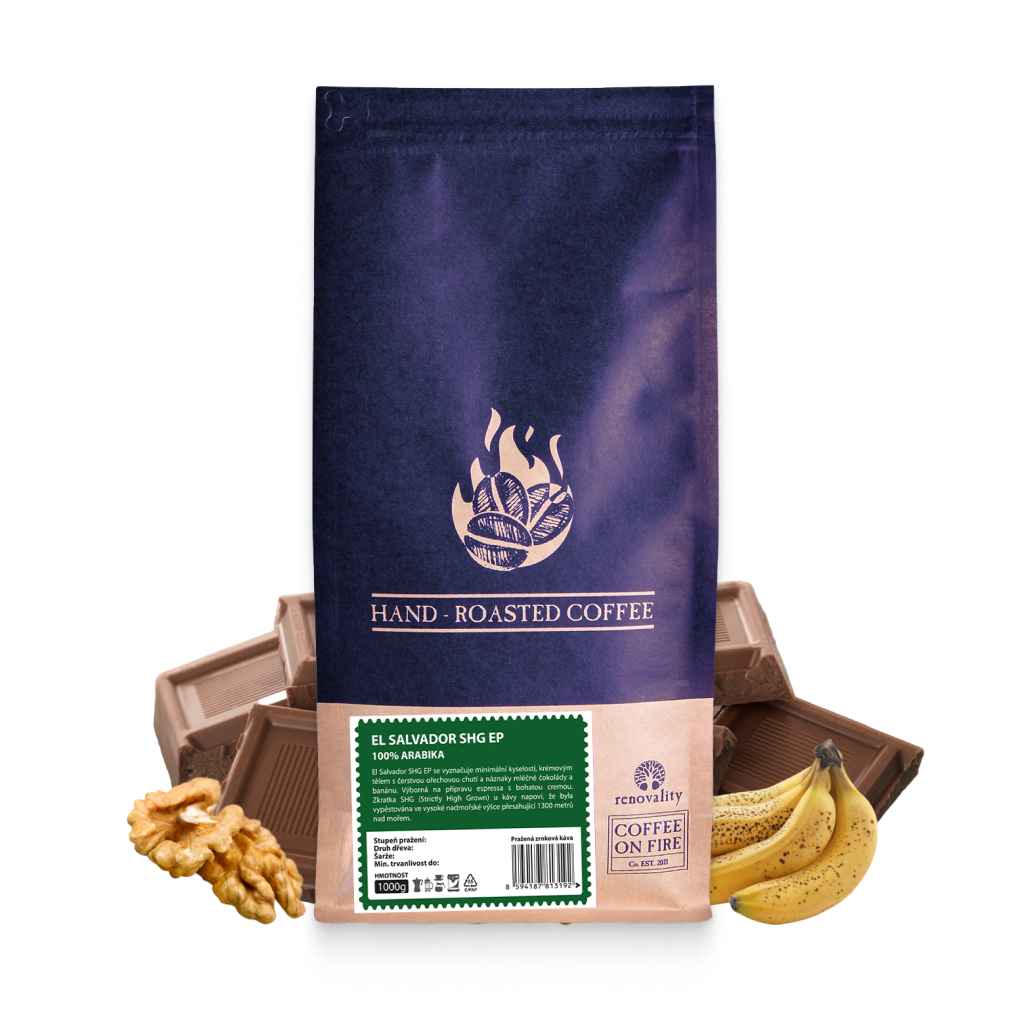 Coffee On Fire EL SALVADOR SHG EP, 100% ARABIKA - zrnková káva Velikost balení: zrnková káva 1000g