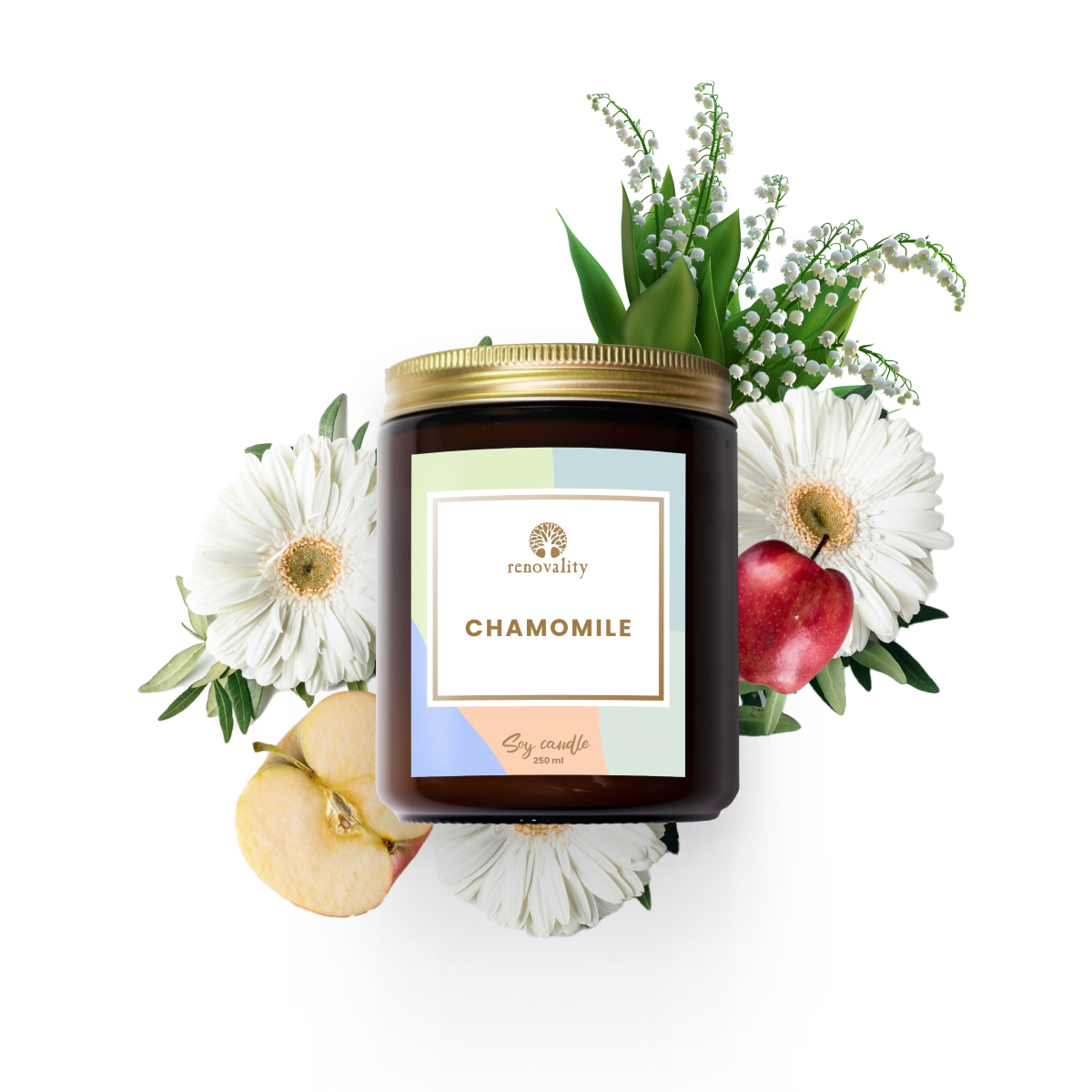 Renovality Chamomile – sójová svíčka 250 ml