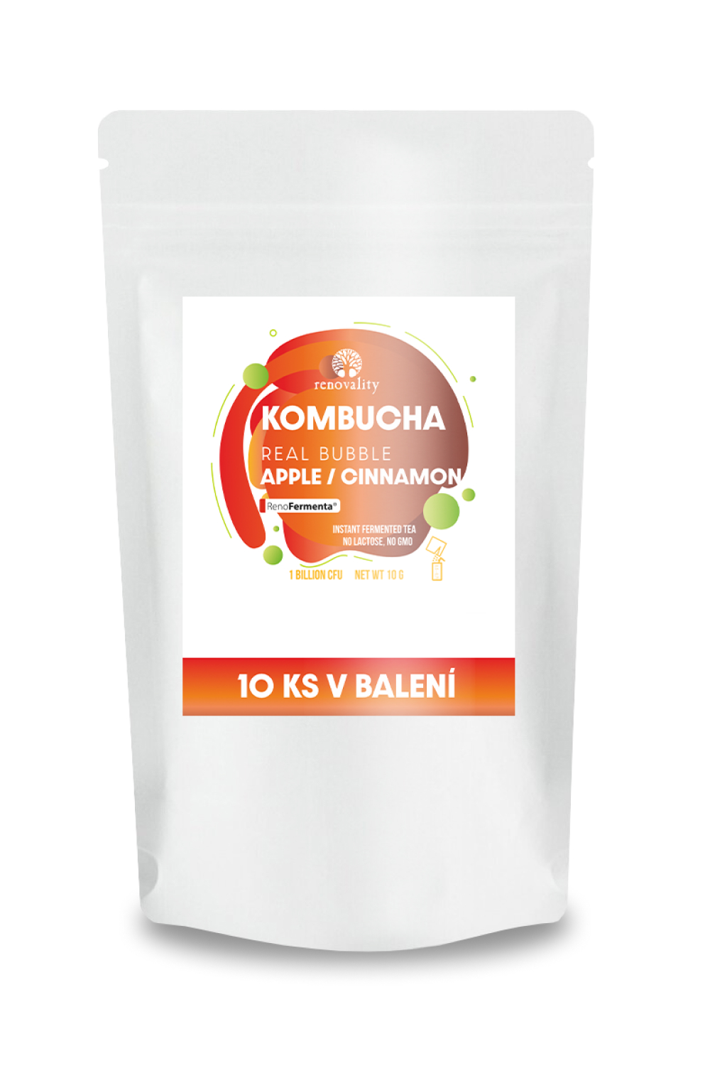 Renovality Kombucha Real Bubble Apple/Cinnamon Množství v balení: 10 ks