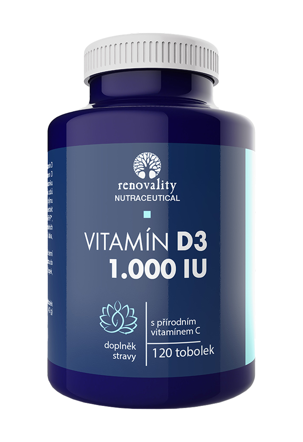 Renovality Vitamín D3 1.000 IU obohacený přírodním vitamínem C 120 tobolek