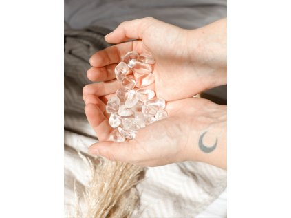Balenie hladkých tromlovaných kameňov/náplň do crystal fľaše - kryštál