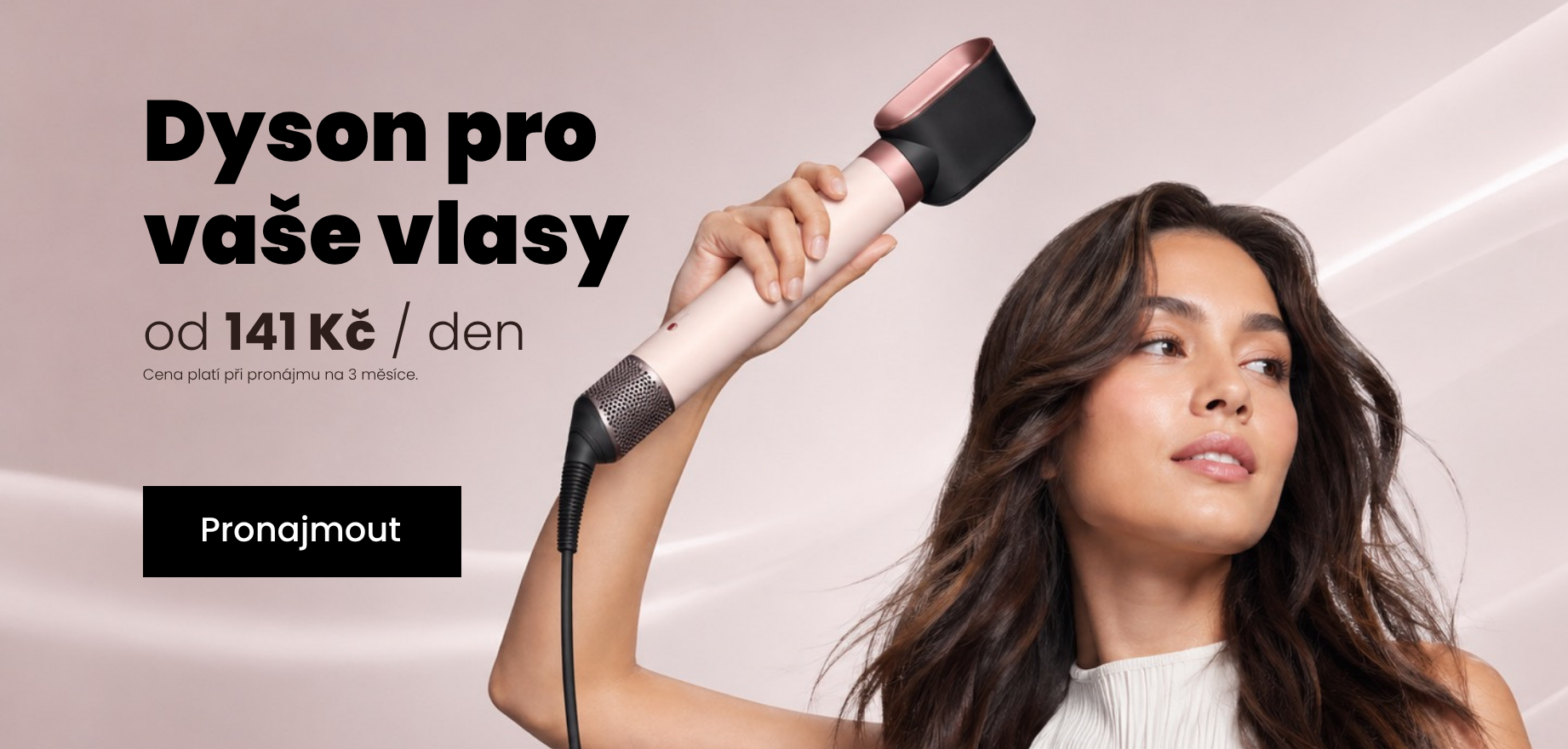 Online půjčovna prémiové vlasové péče – profesionální styler, žehlička a fén Dyson v moderním salonním prostředí, zapůjčení od 219 Kč za den, bez kauce a s dopravou zdarma.