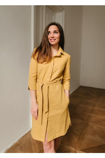 Reparada kosilove saty horcicovy len1