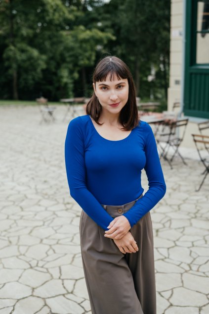Reparáda bambusové tričko Marta s dlouhým rukávem královsky modré