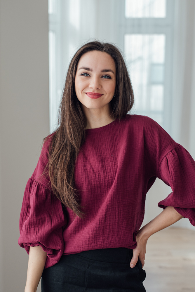 Mušelínová halenka Coco bordó Velikost: XL